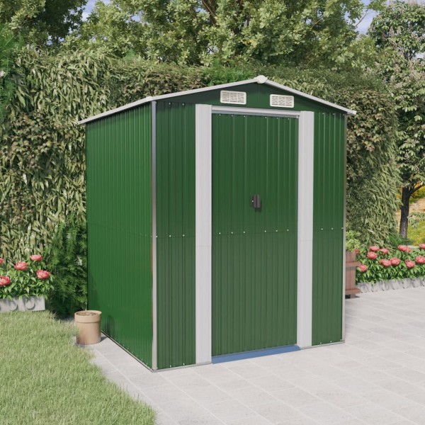 Garden shed, green, 192x191x223cm, galvanized steel