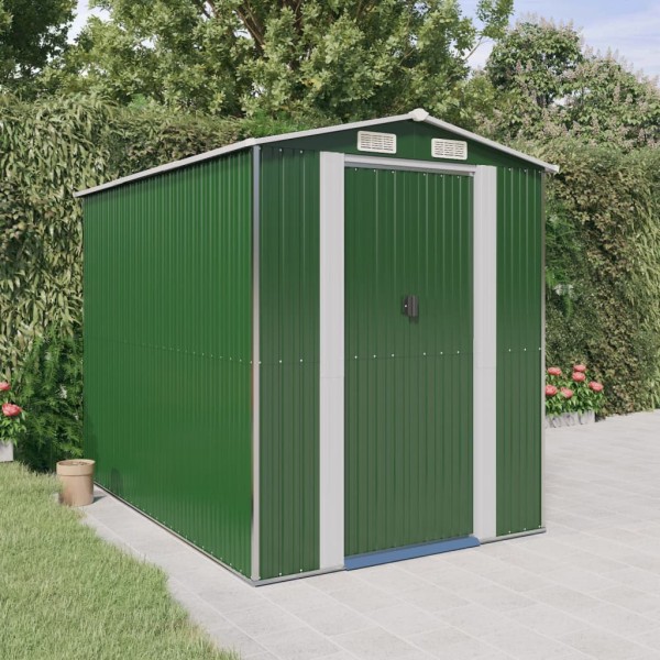Garden shed, green, 192x274x223cm, galvanized steel