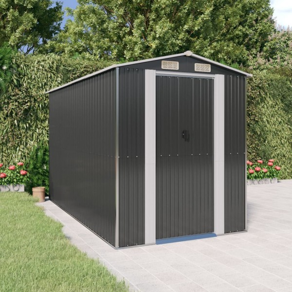 Garden shed, anthracite, 192x357x223cm, galvanized steel