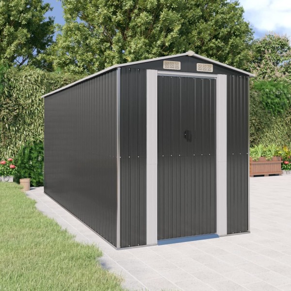 Garden shed, anthracite, 192x440x223cm, galvanized steel