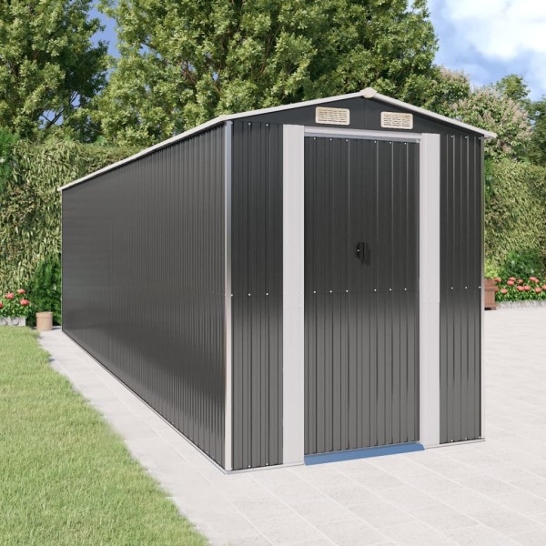 Garden shed, anthracite, 192x689x223cm, galvanized steel