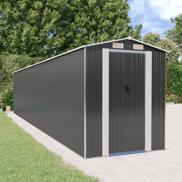 Garden shed, anthracite, 192x938x223cm, galvanized steel