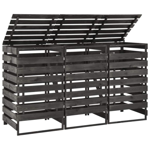 Triple container shelter 210x75x121cm, pine mast