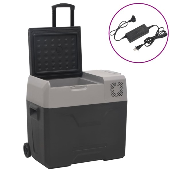 Wheel box and adapter box, black and grey, 50l, PP