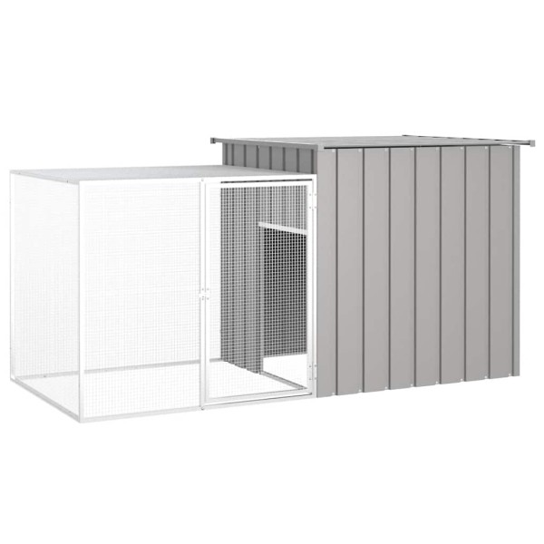 Rabbit cage, grey, 200x91x100cm, galvanized steel