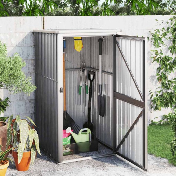 Garden tool shed, grey, 88x89x161cm, galvanized steel