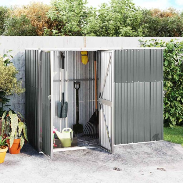 Garden tool shed, grey, 225x89x161cm, steel