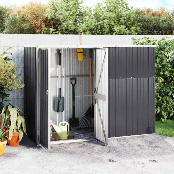 Garden tool shed, anthracite, 225x89x161cm, steel