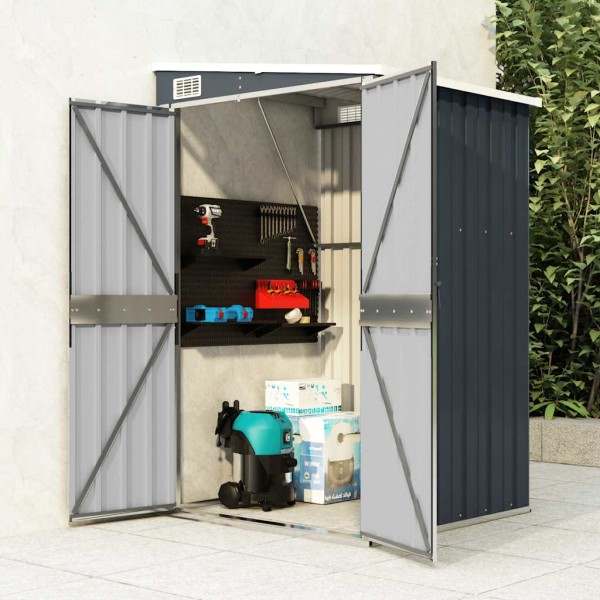 Garden shed, anthracite color, 118x100x178cm, steel