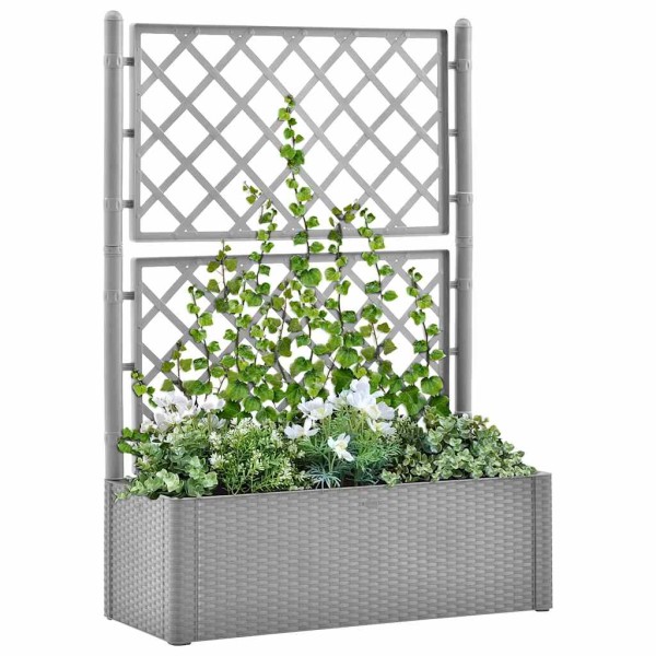Lowell with treilage and self watering system, grey