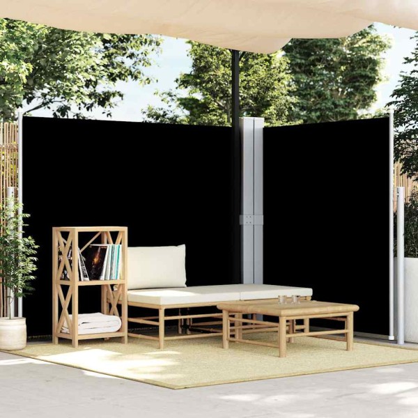 Pull out side partition, black, 180x600cm