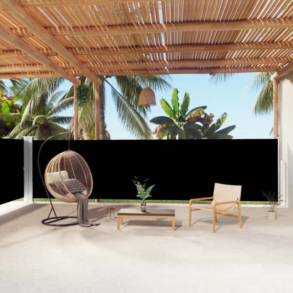 Pull out side partition, black, 160x1000cm