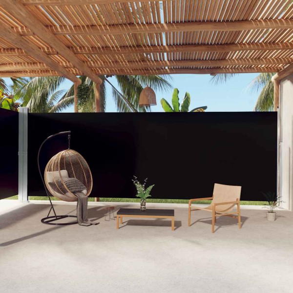 Pull out side partition, black, 220x1000cm