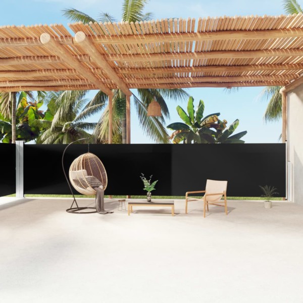 Pull out side partition, black, 160x1200cm