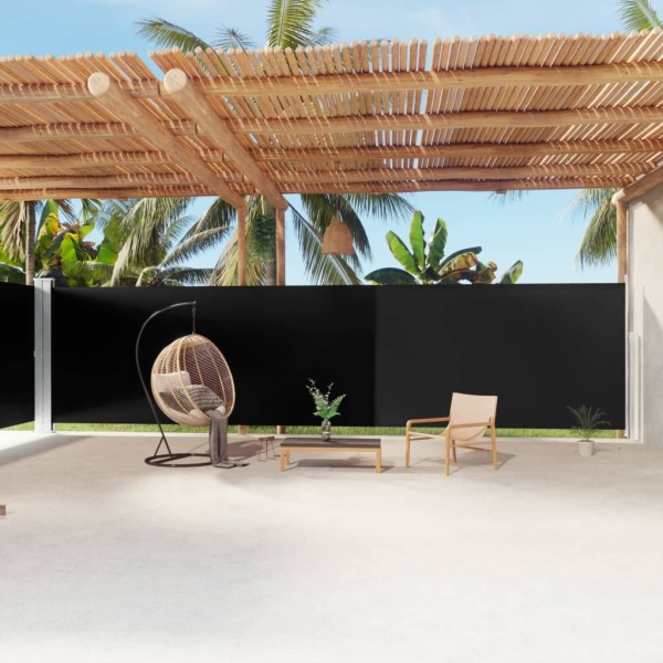 Pull out side partition, black, 200x1200cm