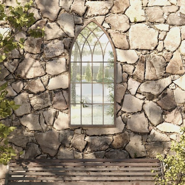 Garden mirror, sandy color, 100x45cm, iron