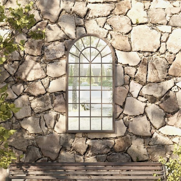 Garden mirror, sandy color, 90x45cm, iron