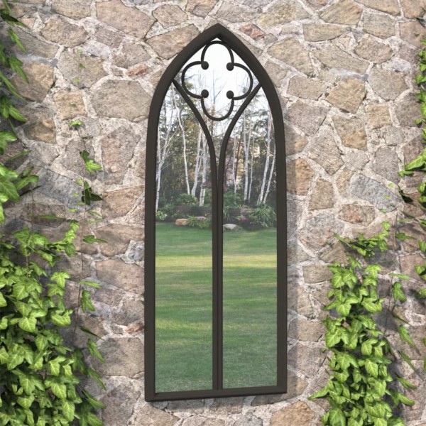 Garden mirror, black, 70x30cm, iron