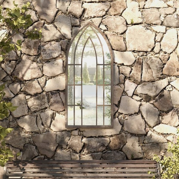 Garden mirror, sandy color, 100x45cm, iron