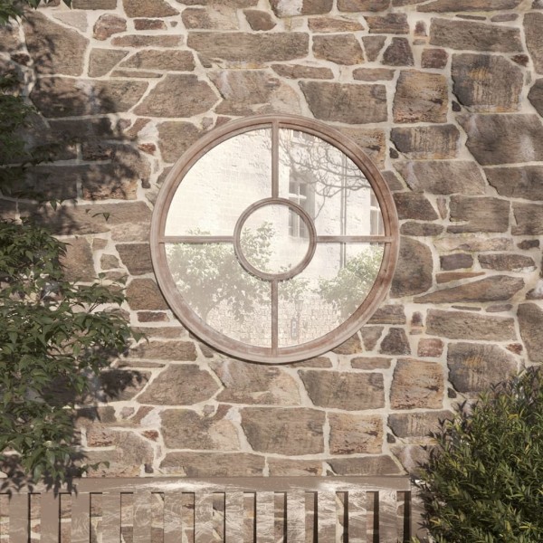 Garden mirror, sandy color, 60x4cm, iron, circular