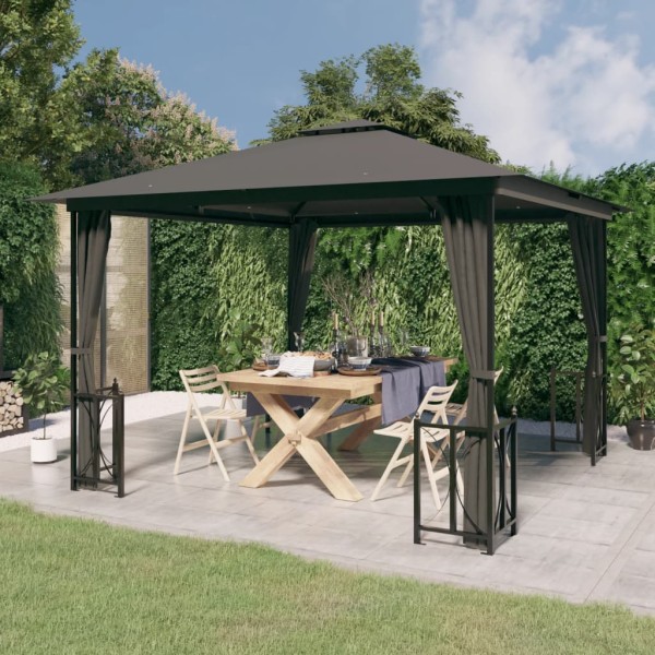 Axle with side walls and roof, anthracite, 3x3m