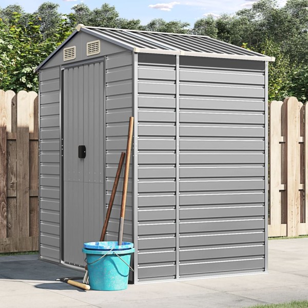 Garden shed, light grey, 191x130x198cm, steel