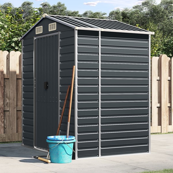 Garden shed, anthracite, 191x130x198cm, galvanized steel