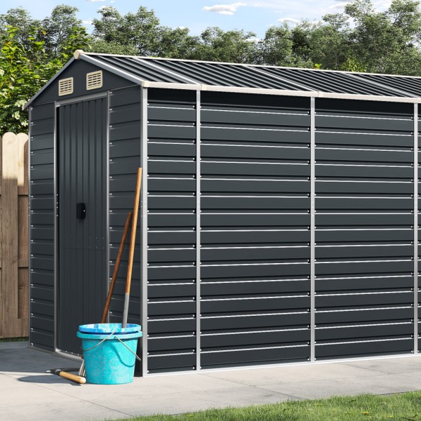 Garden shed, anthracite, 191x555x198cm, galvanized steel