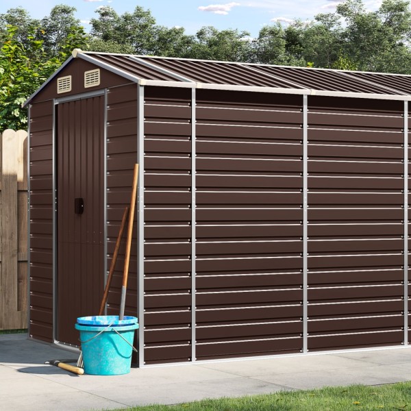 Garden case, brown, 191x555x198 cm, galvanized steel