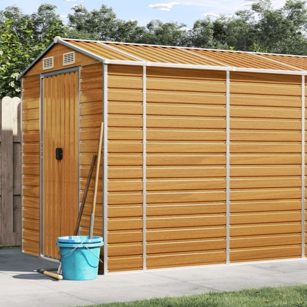 Garden shed, light brown, 191x555x198 cm, steel