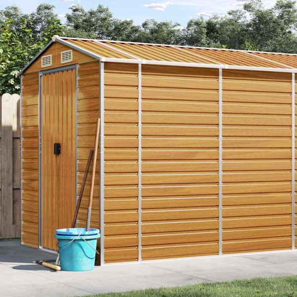 Garden shed, light brown, 191x725x198 cm, steel