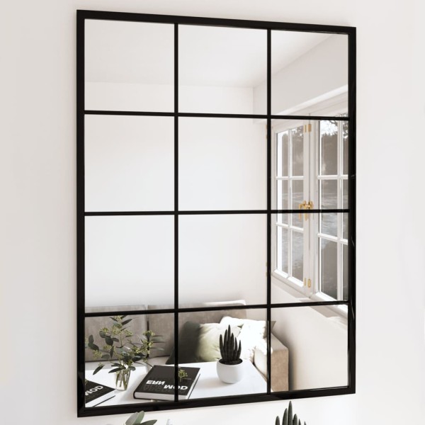 Wall mirrors, 3pcs., black, 80x60cm, metal