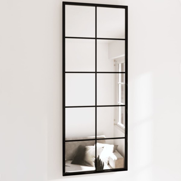 Wall mirrors, 2pcs., black, 100x40cm, metal