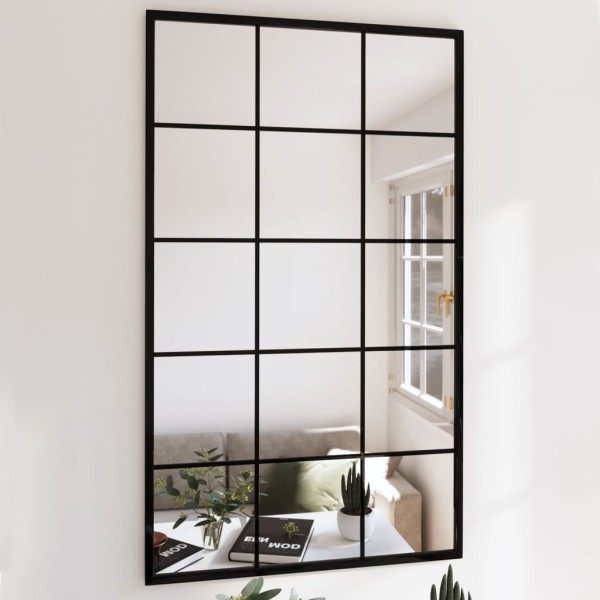 Wall mirrors, 4pcs., black, 100x60cm, metal