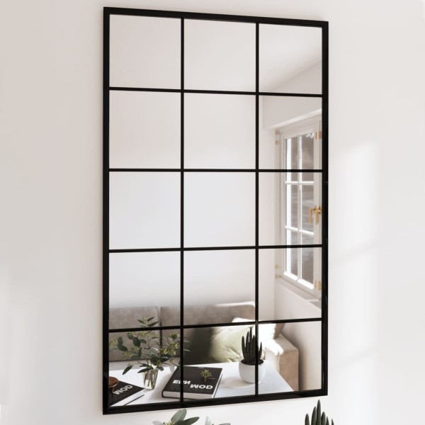 Wall mirrors, 6pcs., black, 100x60cm, metal