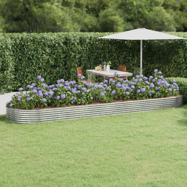 High garden bed, silver, 523x140x36cm, galvanized steel