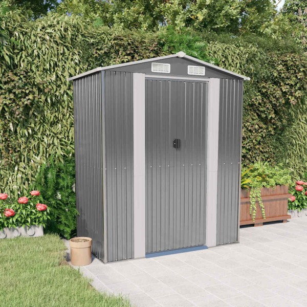 Garden shed, light grey, 192x108x223cm, steel