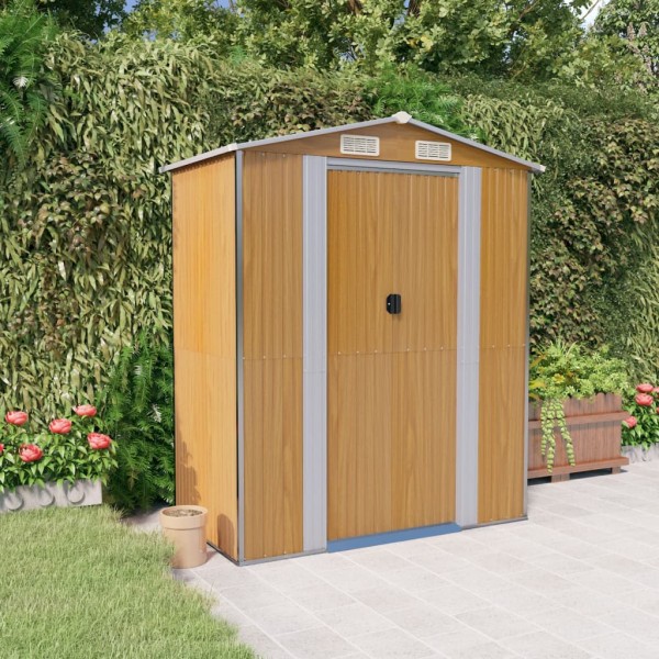 Garden shed, light brown, 192x108x223cm, steel