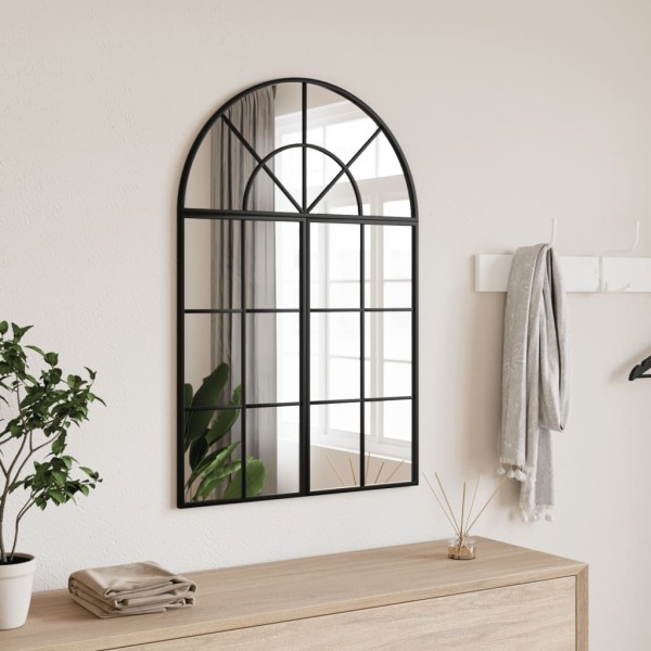 Wall mirror, black, 60x90cm, iron, Arctic