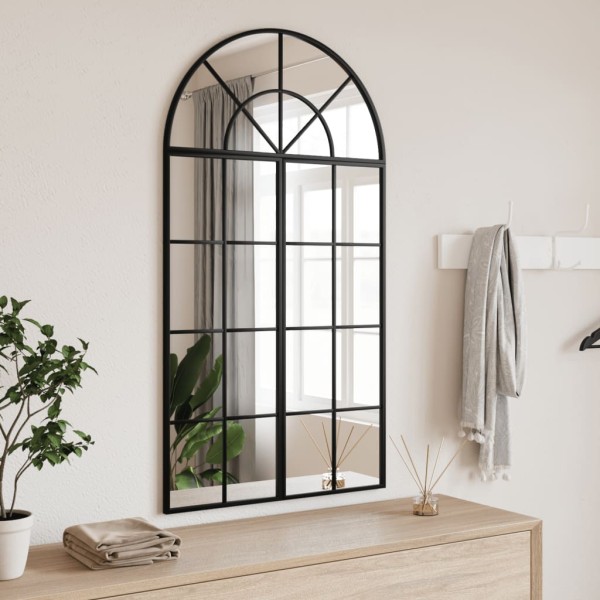 Wall mirror, black, 60x110cm, iron, Arctic