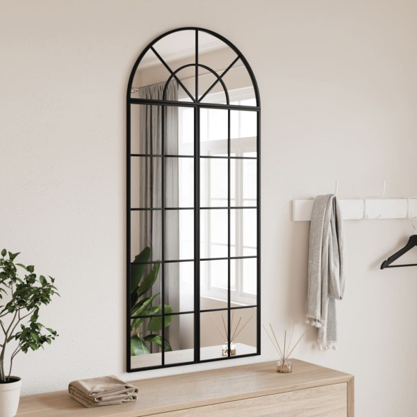 Wall mirror, black, 60x130cm, iron, Arctic