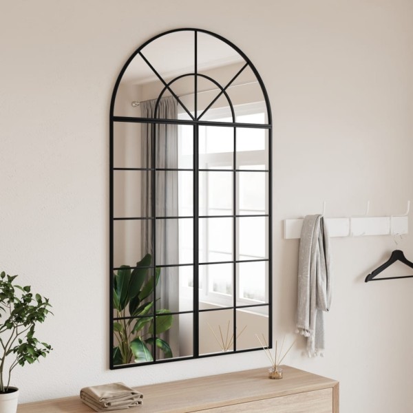 Wall mirror, black, 80x140cm, iron, Arctic