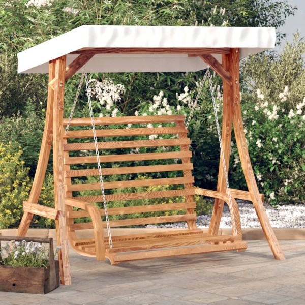 Folding bench with roof, teak-faced spruce