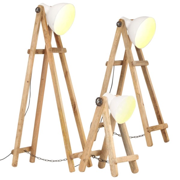 Torsherai, 3pcs., white, mango wood array, E27
