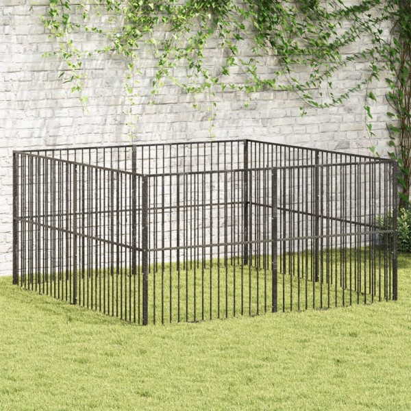 Shell for dogs, 8 segments, black, galvanized steel
