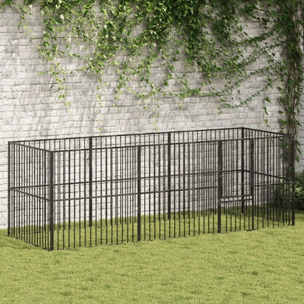 Shell for dogs, 8 segments, black, galvanized steel