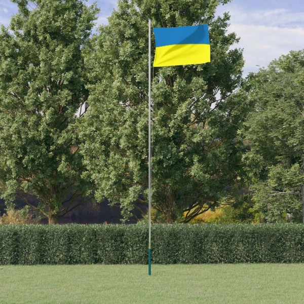 Ukrainian flag with mast, aluminum, 6,23m