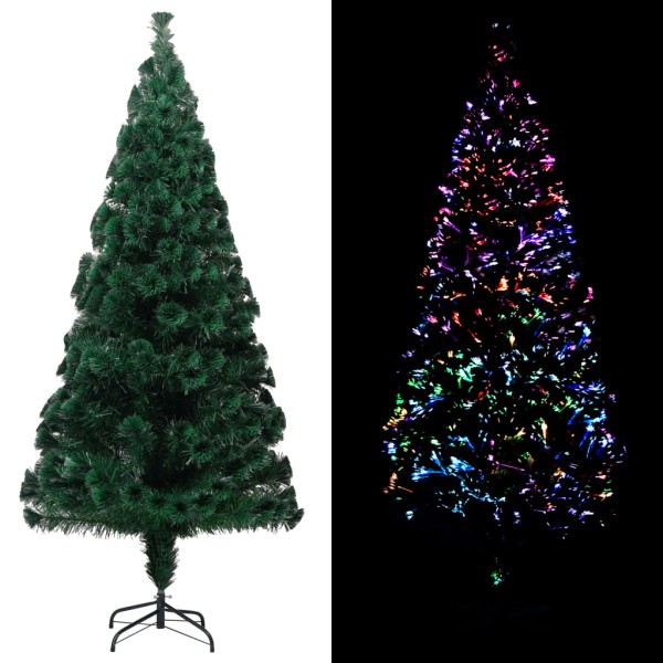 Artificial Christmas tree with stand, green, 210cm, optical fiber