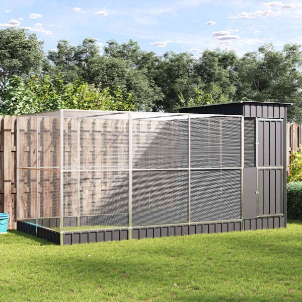 Bathroom with extension, silver color 416x203x216 cm, steel