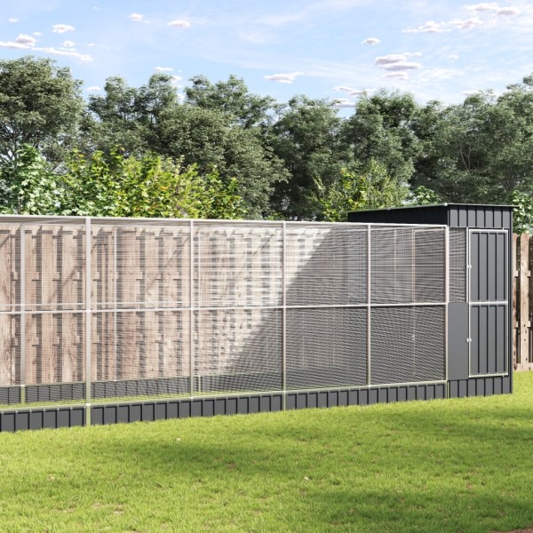 Bathroom with extension, silver, 830x203x216cm, steel